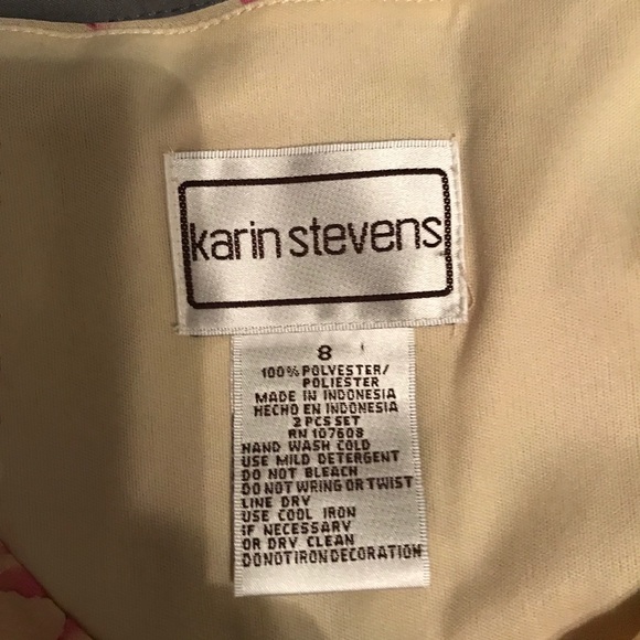 Karin Stevens silky sheer floral print 2 piece dress set size 8 - Picture 10 of 10